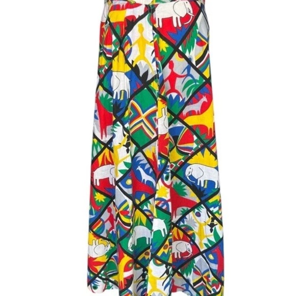 Vintage American Sophisticates 1980s Bold Abstract Geometric Print Midi Skirt S - Picture 4 of 13
